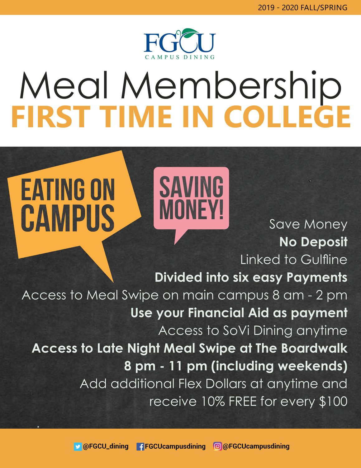 Dine On Campus At Florida Gulf Coast University First Time In